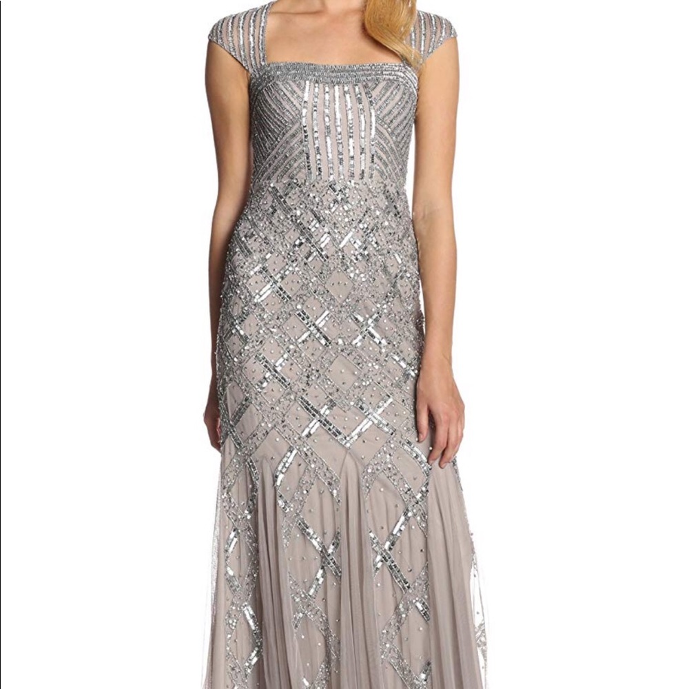 White beaded wedding dress